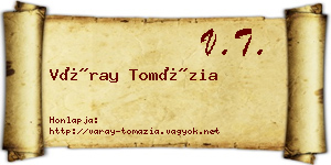 Váray Tomázia névjegykártya